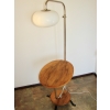 Lampa vintage z drewna i chromowanej stali z lat 40.